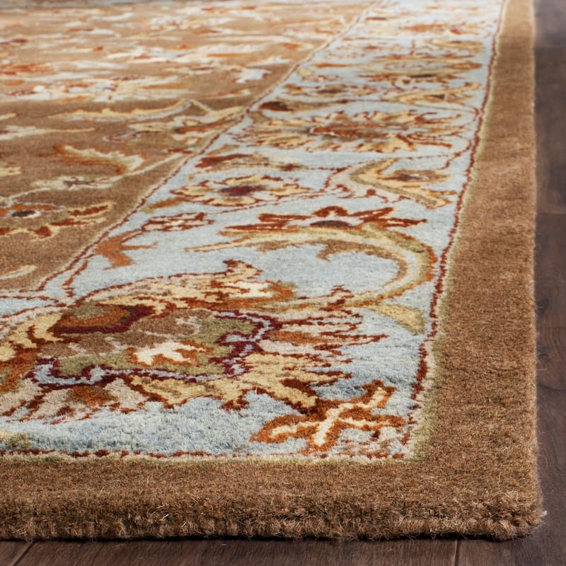 SAFAVIEH Handmade Heritage Heritage Bloom Brown/ Blue Wool Rug