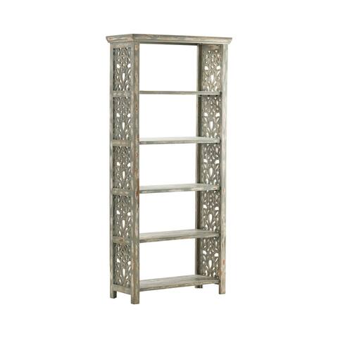 Bengal Manor Mango Wood Carved Etagere - 80"H x 36"W x 16"D
