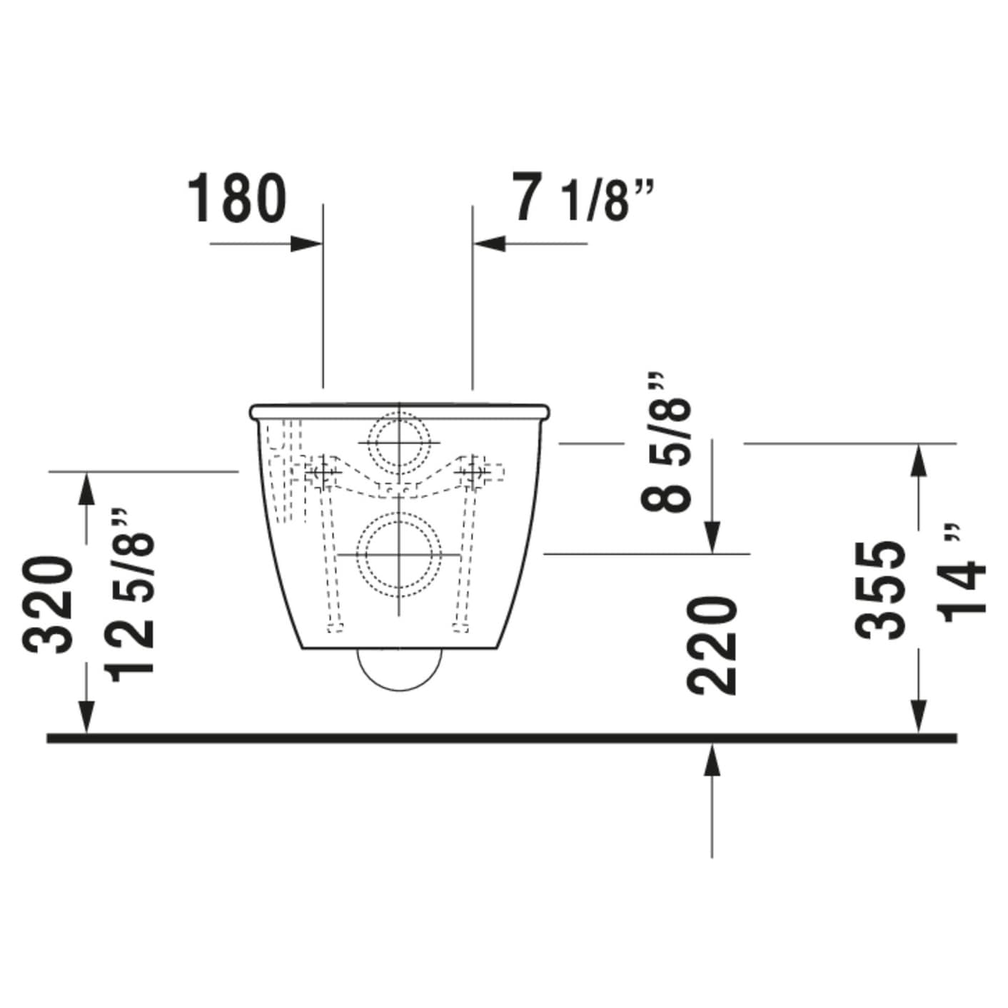 Duravit Darling New 0.8/1.6 GPF Dual Flush Wall Mounted One Piece