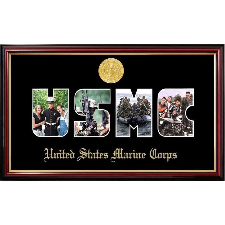 Patriot Frames Marine Collage Photo Petite Frame with Gold Medallion
