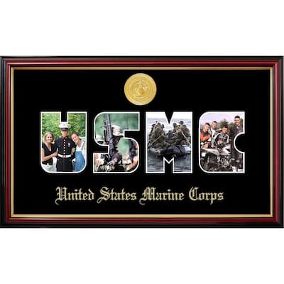 Patriot Frames Marine Collage Photo Petite Frame with Gold Medallion
