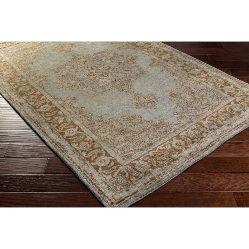 Hand-Tufted Linhope Medallion Wool Area Rug