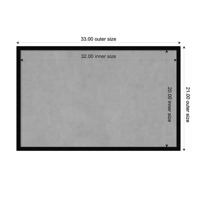 Amanti Art Svelte Noir Black Framed Magnetic Board - Board Size 32x20