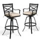preview thumbnail 22 of 77, Outdoor Patio Bar Stools Aluminum Swivel Bar Chair with Sunbrella Cushion - 21.7 in W x 16.5 in D x 46 in H