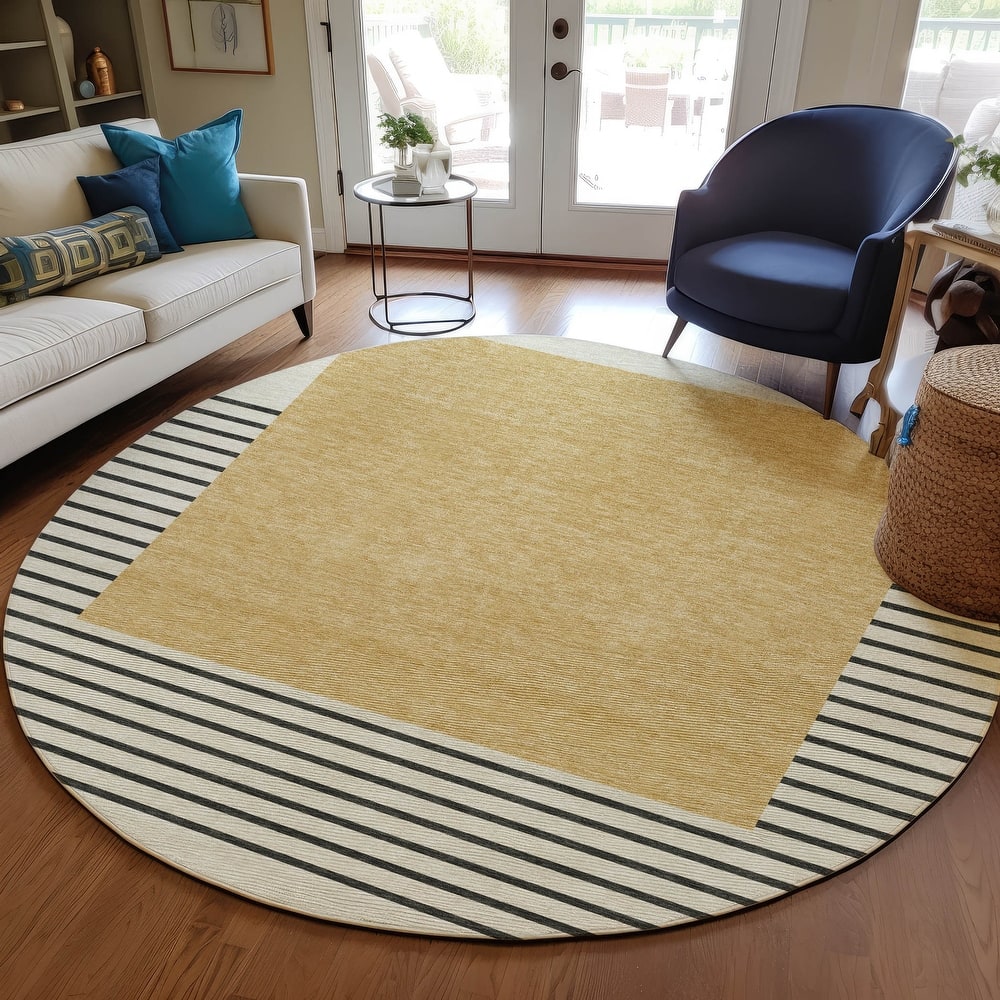 Machine Washable Indoor/ Outdoor Modern Deco Chantille Rug