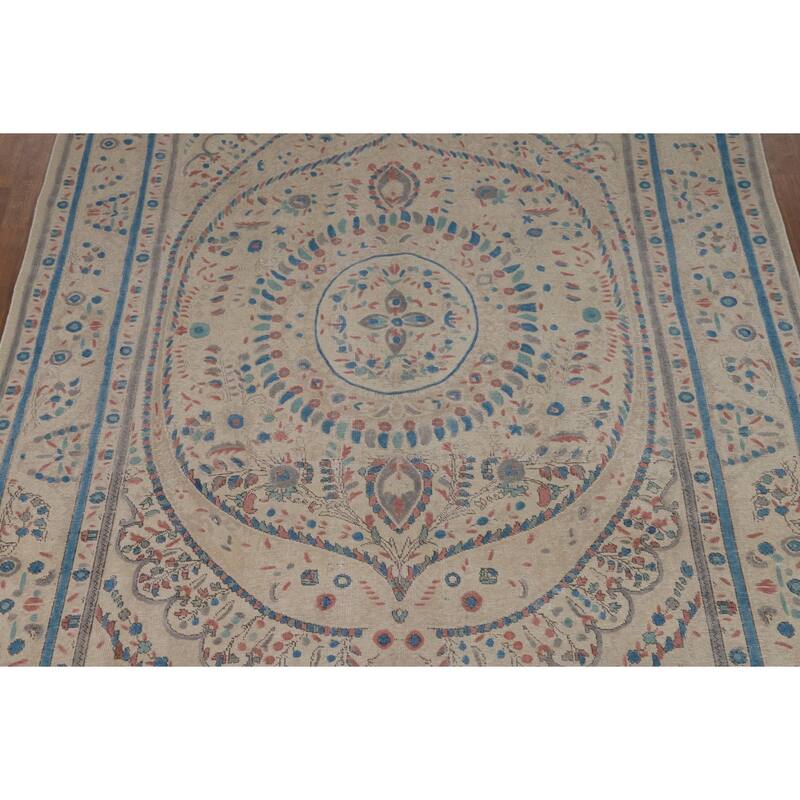 Tabriz Persian Area Rug Hand-Knotted Dining Room Wool Carpet - 7'9"x 11'2"