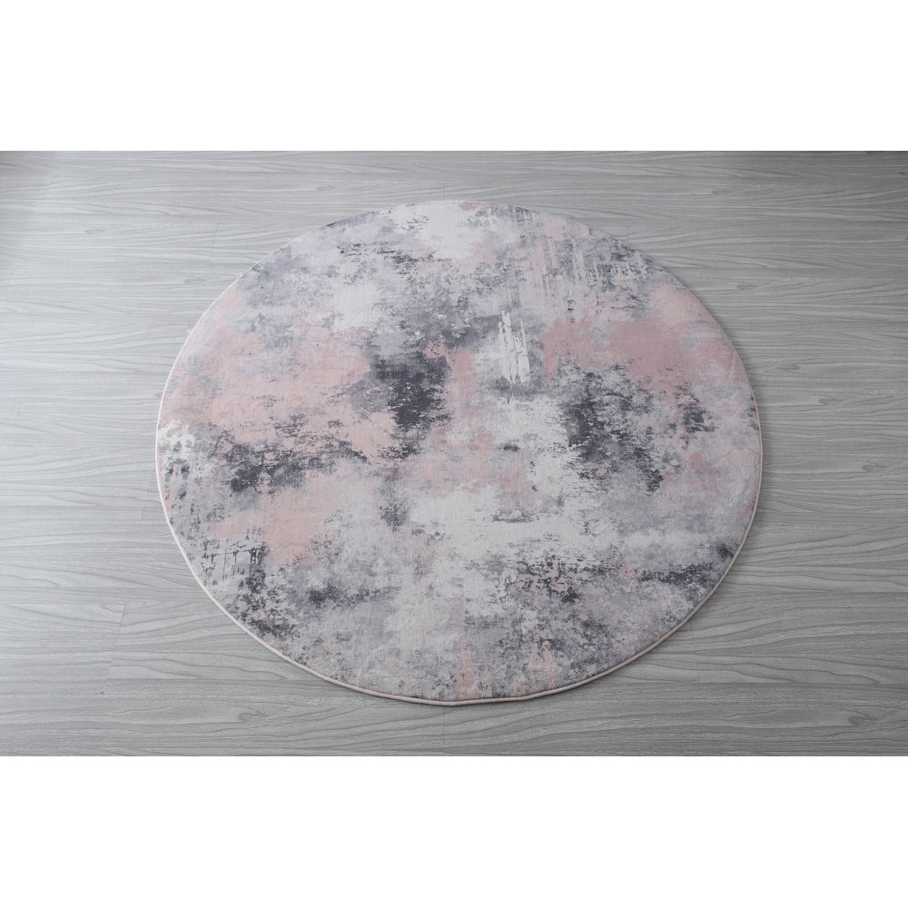 Retro Shag Collection Mixed Color Abstract Area Rug