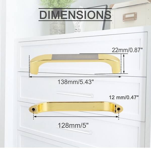 Shop 5pcs Cabinet Handles Drawer Puller 5 Hole Center Zinc Alloy