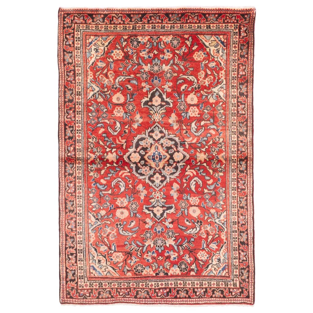 ECARPETGALLERY Hand-knotted Andelz Red Wool Rug - 4'6 x 6'9