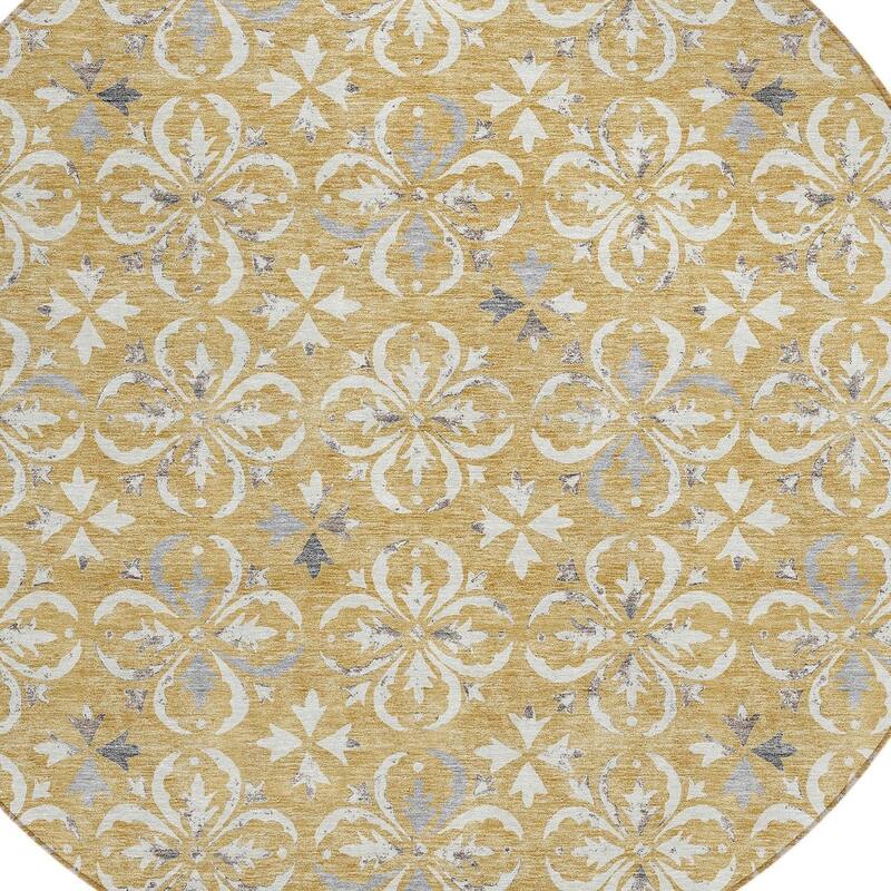 HomeRoots Floral Transitional Rectangle Outdoor Rug