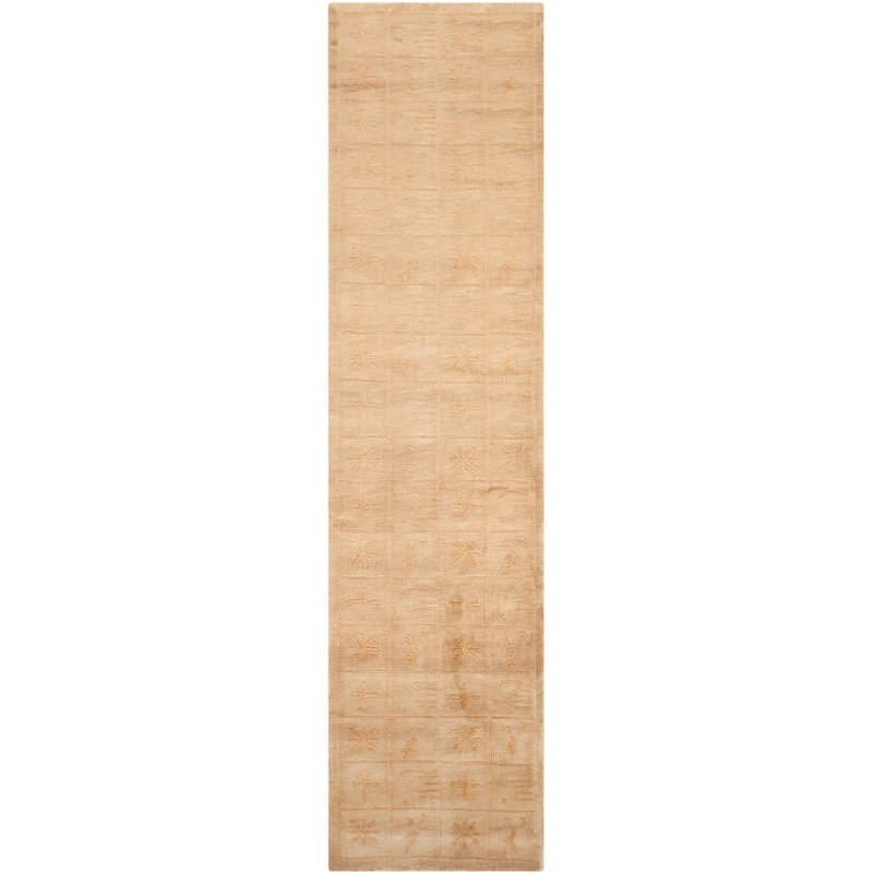 SAFAVIEH Couture Hand-knotted Tibetan Gundhilde Modern Wool Rug - 2'6" x 10' Runner - Green
