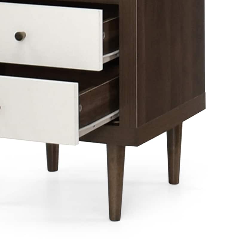 Nystrom Mid Century Modern 2 Drawer Nightstand by Christopher Knight Home