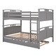 preview thumbnail 6 of 7, Full-over-Full Wood Bunk Bed with Twin Size Trundle, Separable Bunk Bed