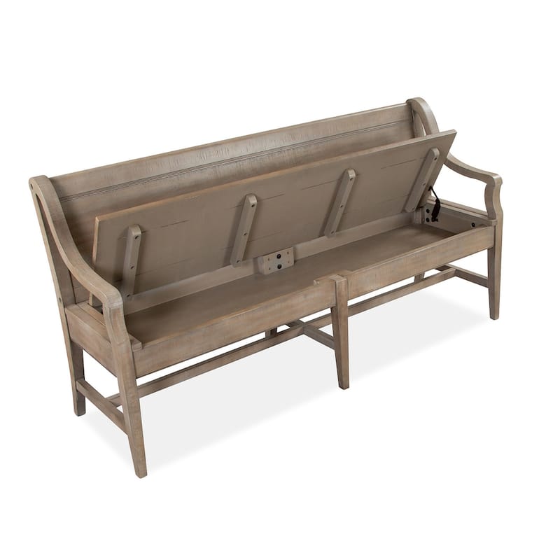 Magnussen Home Paxton Place Dovetail Grey Bench - 66''W x 21''D x 34.38''H