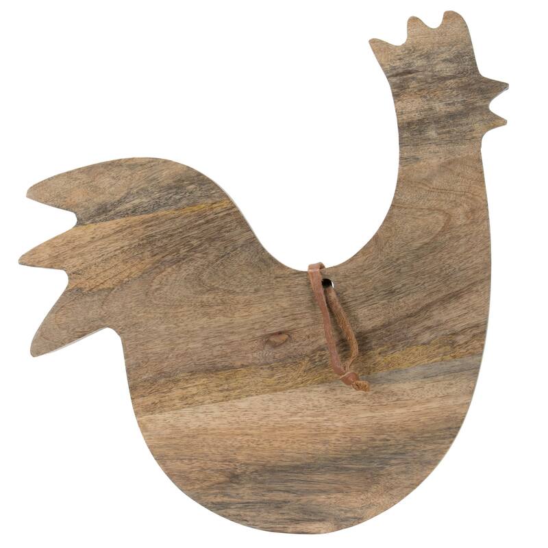 Foreside Home & Garden Wood Hen Shaped Kitchen Serving Cutting Board - 14 x 13.75 x 0.75