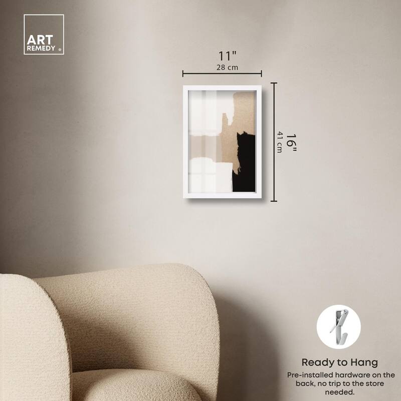Beige and Black III Shadowbox by Art Remedy