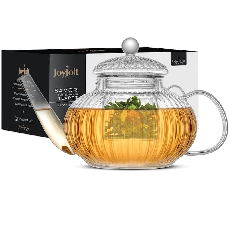 JoyJolt Fluted StovetopSafe Glass Teapot Bed Bath & Beyond 40344405