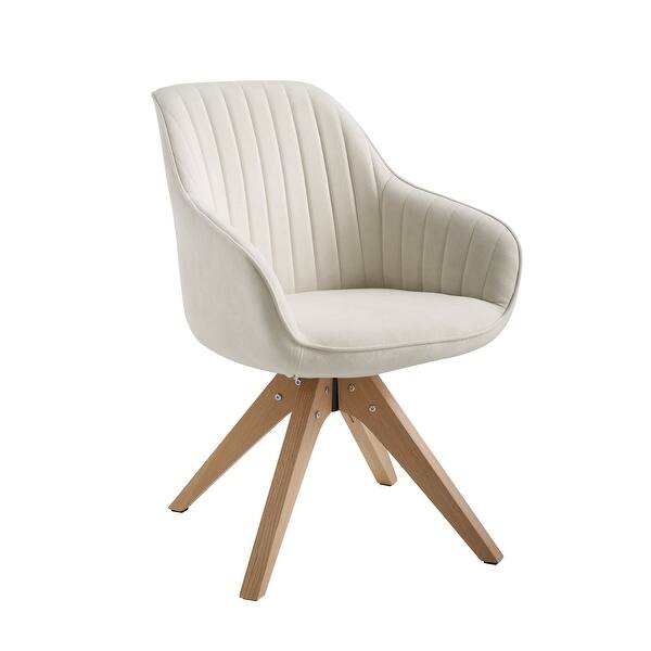 Shop Art Leon Classical Swivel Office Accent Arm Chair With Wood Legs On Sale Overstock 28000700