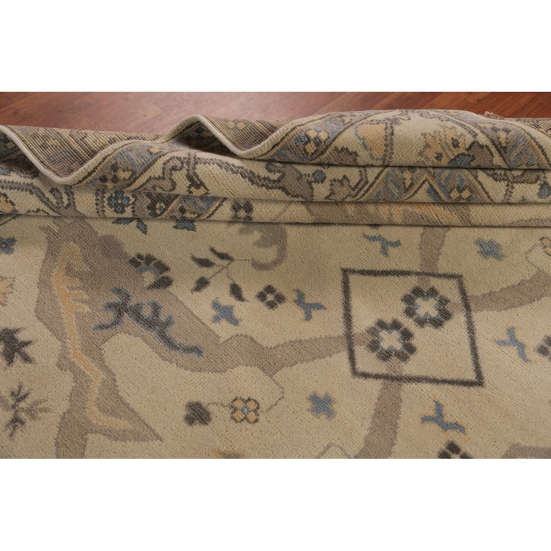 Large Oushak Indian Rug Hand-Knotted Wool Carpet - 8'2"x 15'8"