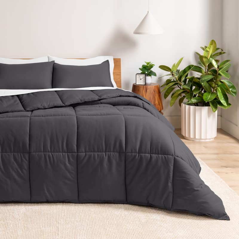 Bare Home Hypoallergenic Down Alternative Comforter Set - King - Cal King - Forged Iron Grey