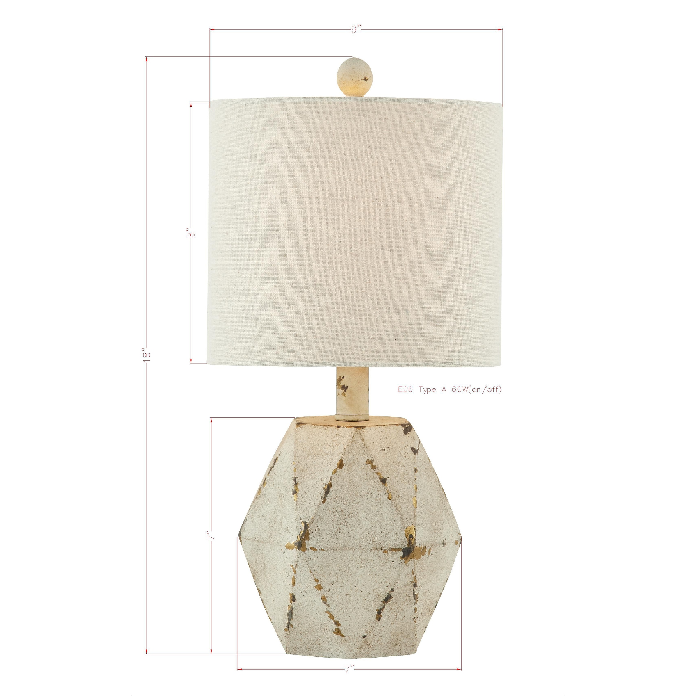 Markham 18" Table Lamps with Linen Shade, White-Washed (Set of 2)