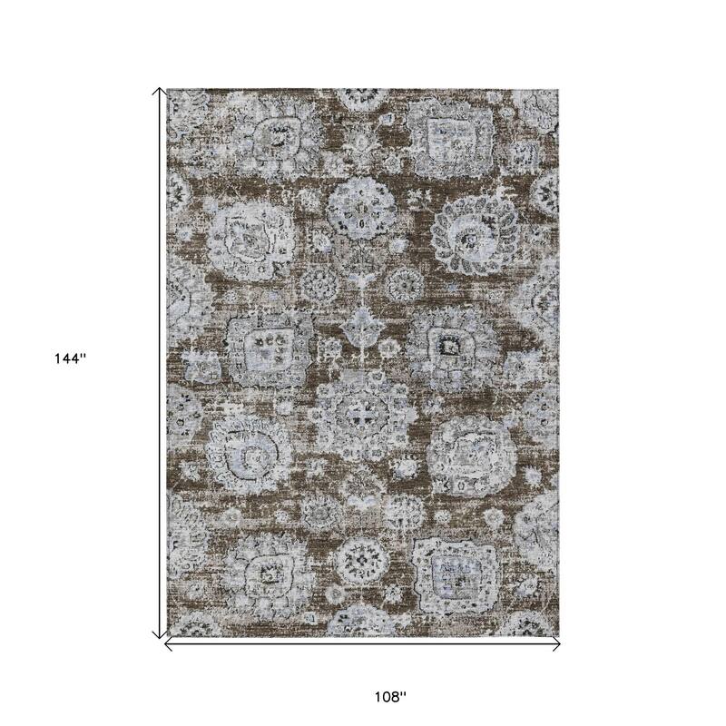 HomeRoots Floral Transitional Rectangle Outdoor Rug
