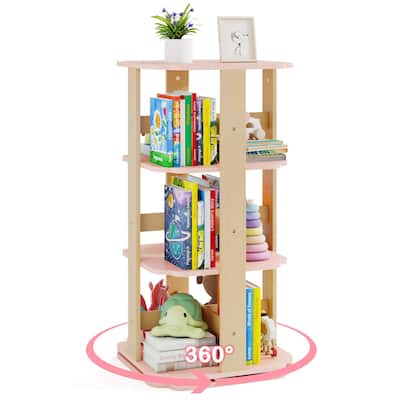 Costway 360° Spinning 3-Tier Kids Book Shelf Tower with 12 Sectors - See Details