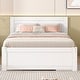 preview thumbnail 19 of 34, Twin/Full Size Platform Bed,Wooden Storage Bed Frame,Nosie Free Antique White - Full
