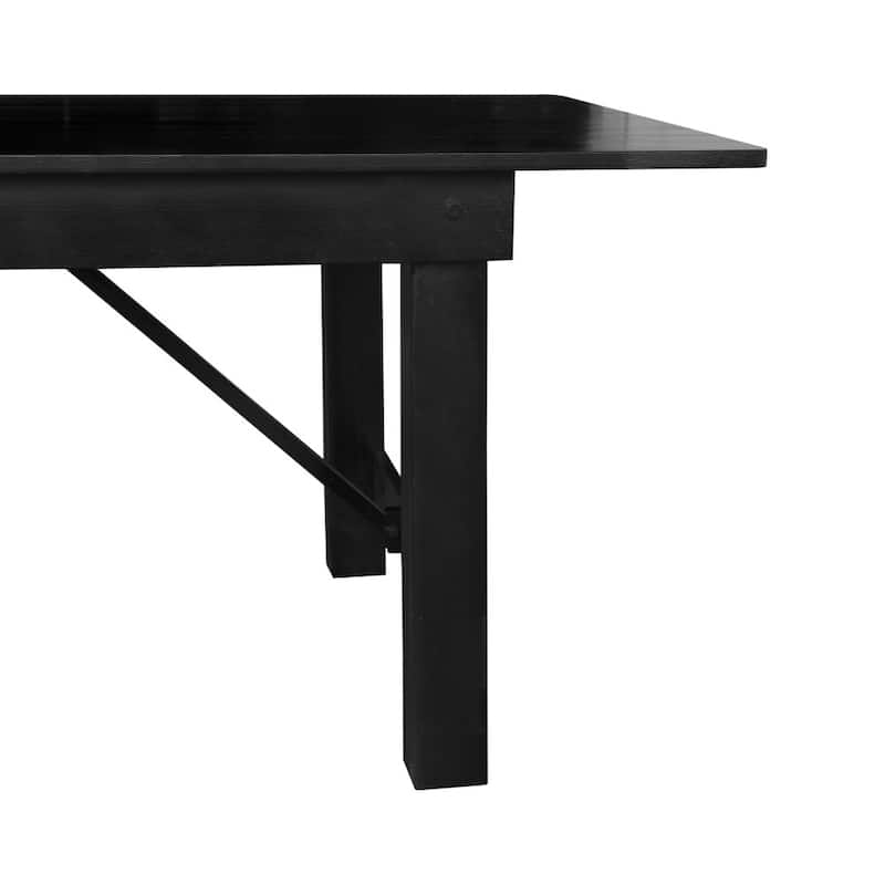 Rustic Farm Solid Pine Folding Dining Table - 108"D x 40"W x 30"H