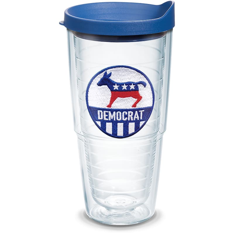 Tervis Democrat Emblem Made in USA Double Walled Insulated Travel Tumbler, Classic - 24oz