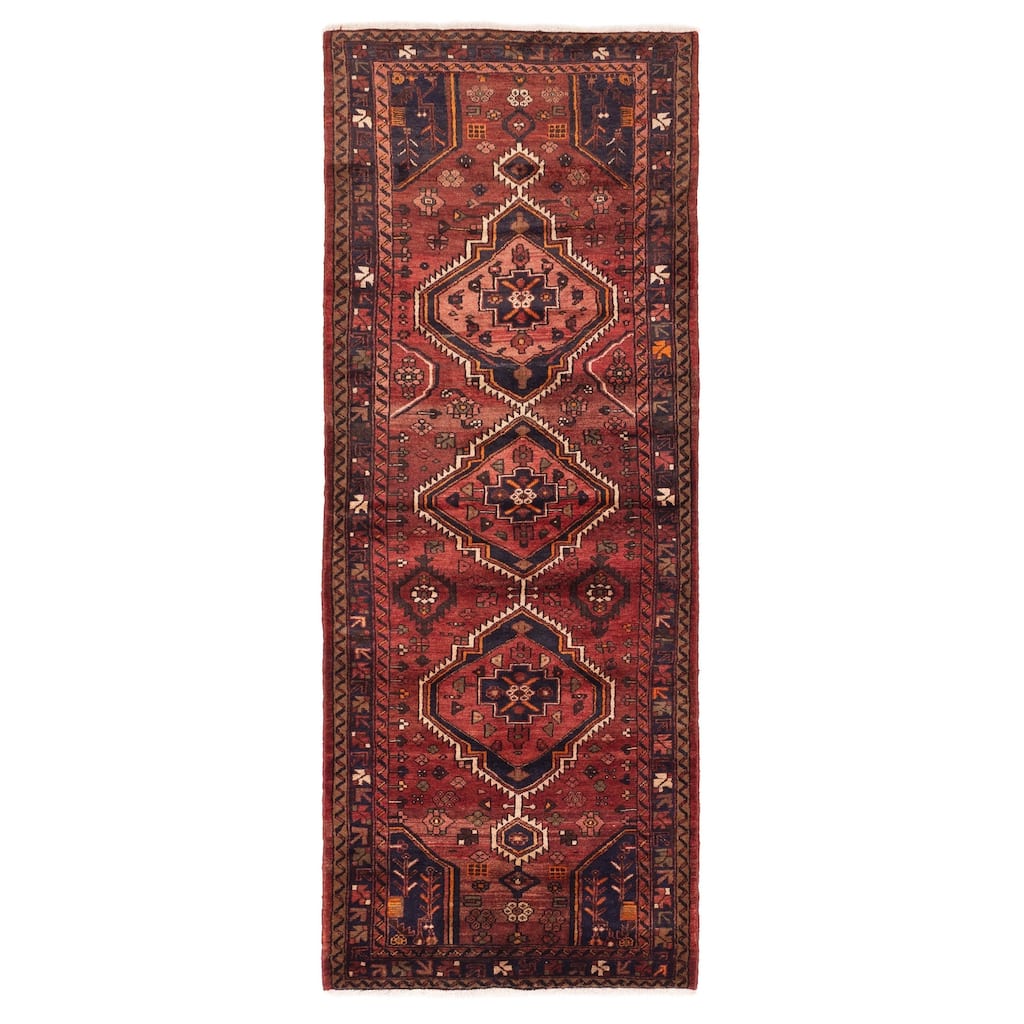 ECARPETGALLERY Hand-knotted Konya Anatolian Dark Red Wool Rug - 3'7 x 9'6