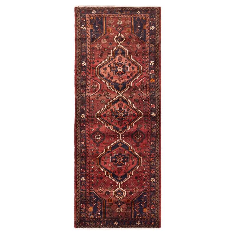 ECARPETGALLERY Hand-knotted Konya Anatolian Dark Red Wool Rug - 3'7 x 9'6