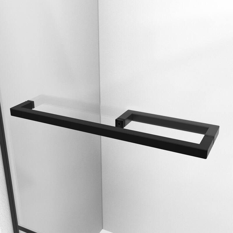 Unidoor Madrid 58-58 1/2 in. x 72 in. Hinged Shower Door in Satin Black