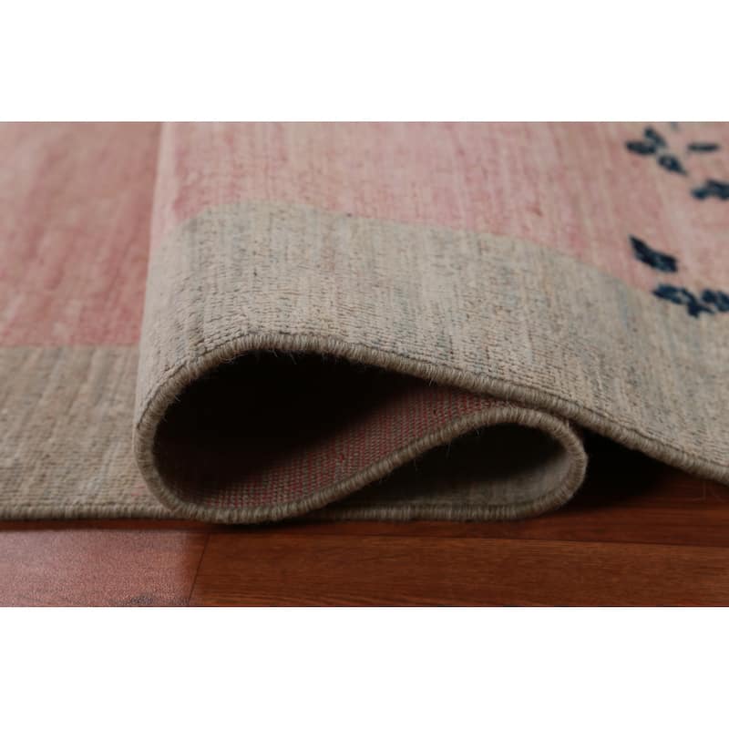 Hand Knotted Oriental 100% Wool Carpet Traditional Floral Pink Art Deco Area Rug - 7' 3'' X 4' 10''