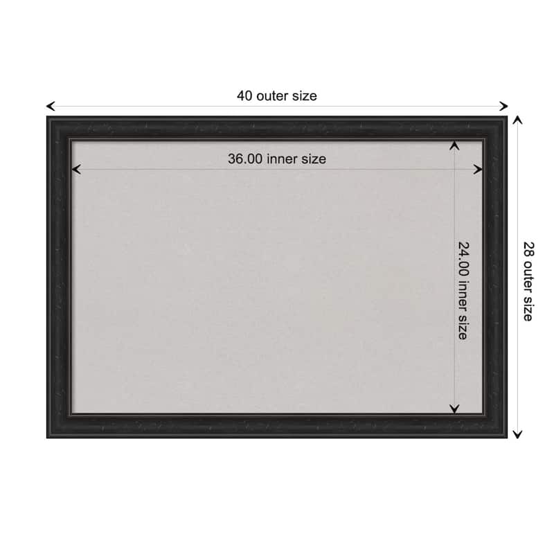 Shipwreck Black Narrow Framed Grey Corkboard Bulletin Board - Board Size 36x24
