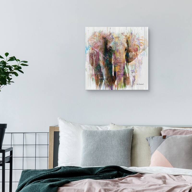 Elephant Portrait by Pat Cockrell Canvas Art Print