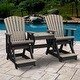preview thumbnail 1 of 6, OS Home and Office Model Double Balcony Height Glider with Center Table in Light Gray and Black