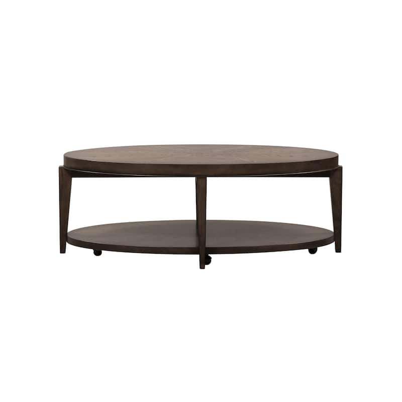 Penton Espresso Stone Oval Cocktail Table