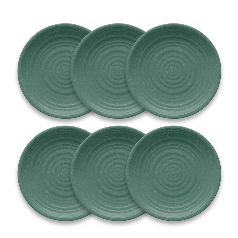 Abode Homewares by TarHong Planta Artisan Dinner Plate, 10.5 x 0.9", Set of 6 - Green