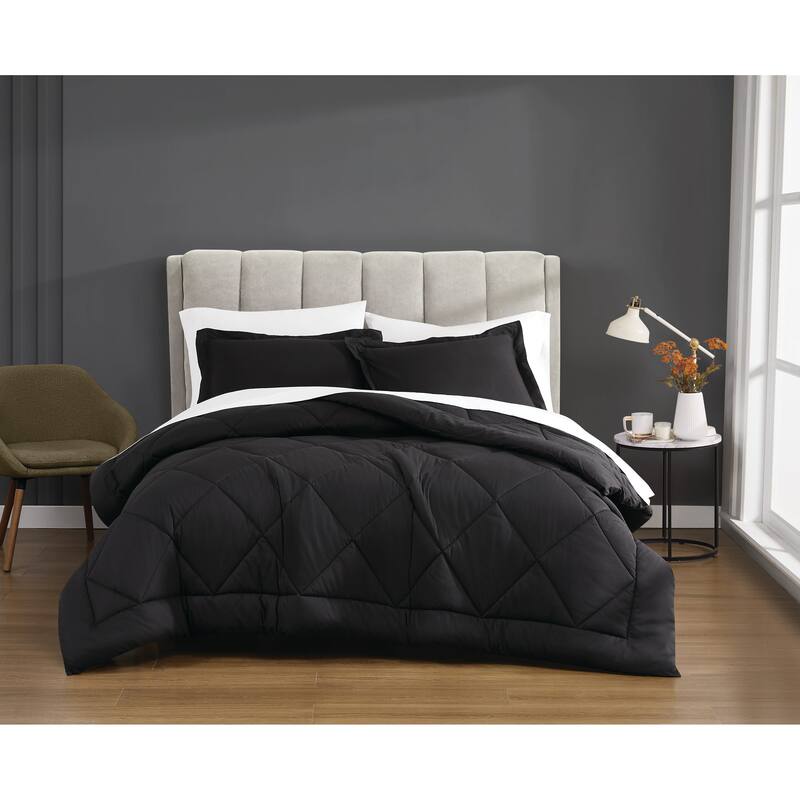 Cannon Solid Percale Comforter Set - Black - Queen