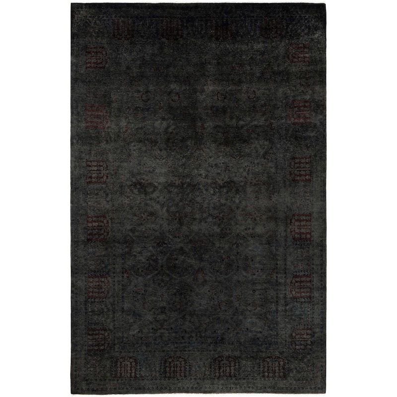 Overdyed One-of-a-Kind Hand-Knotted Area Rug - Black - 6' 3" x 9' 0"
