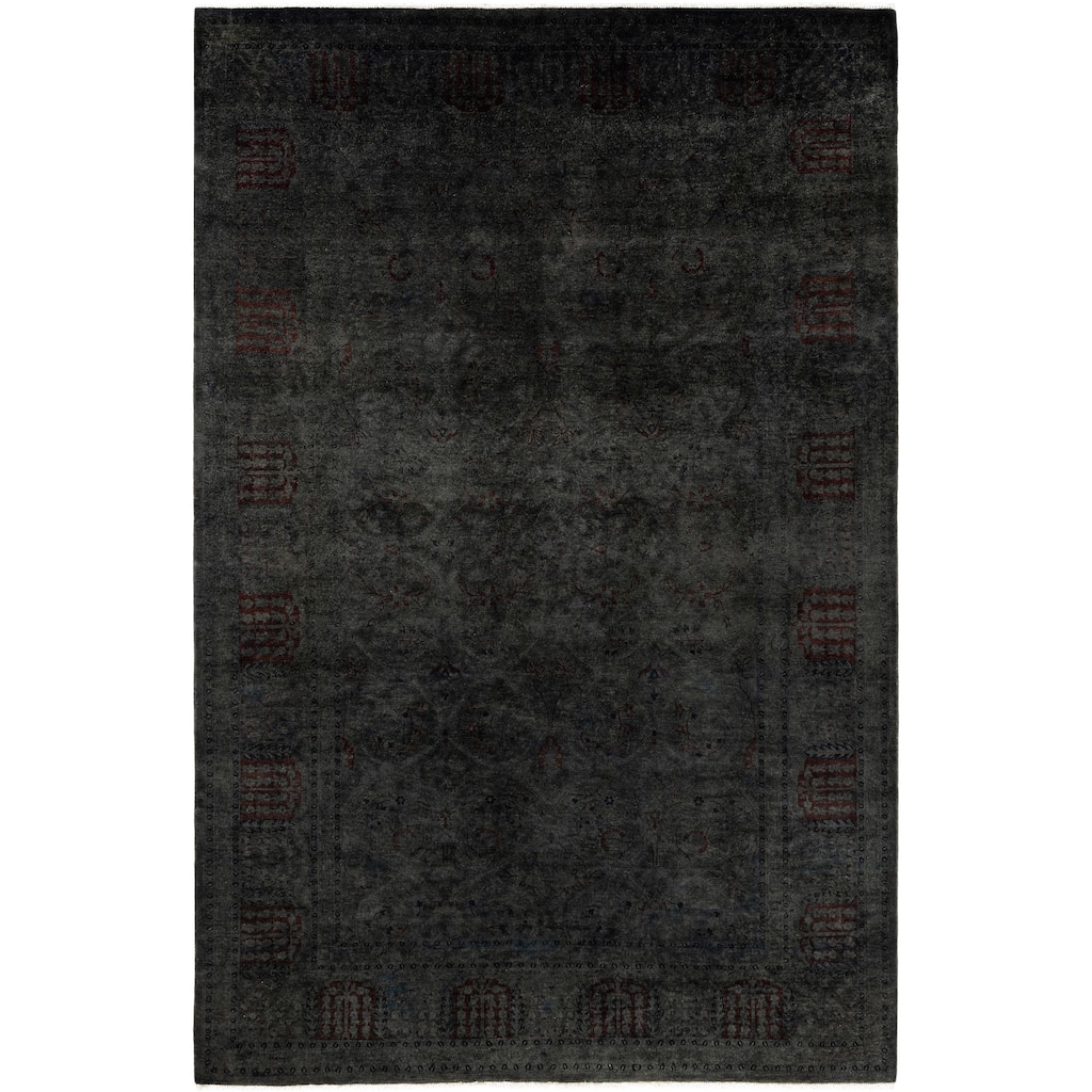Overdyed One-of-a-Kind Hand-Knotted Area Rug - Black - 6' 3" x 9' 0"