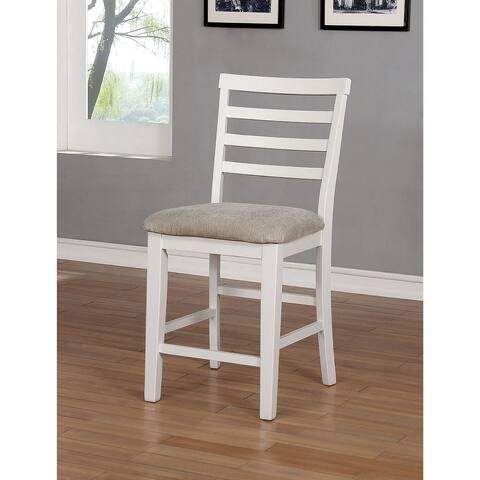 Venetian Worldwide 2 Pack White & Taupe Counter Height Chairs