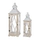 preview thumbnail 14 of 49, Glitzhome 2-Piece Oversize Farmhouse Wood/ Metal Hanging Candle Holders Decorative Lanterns