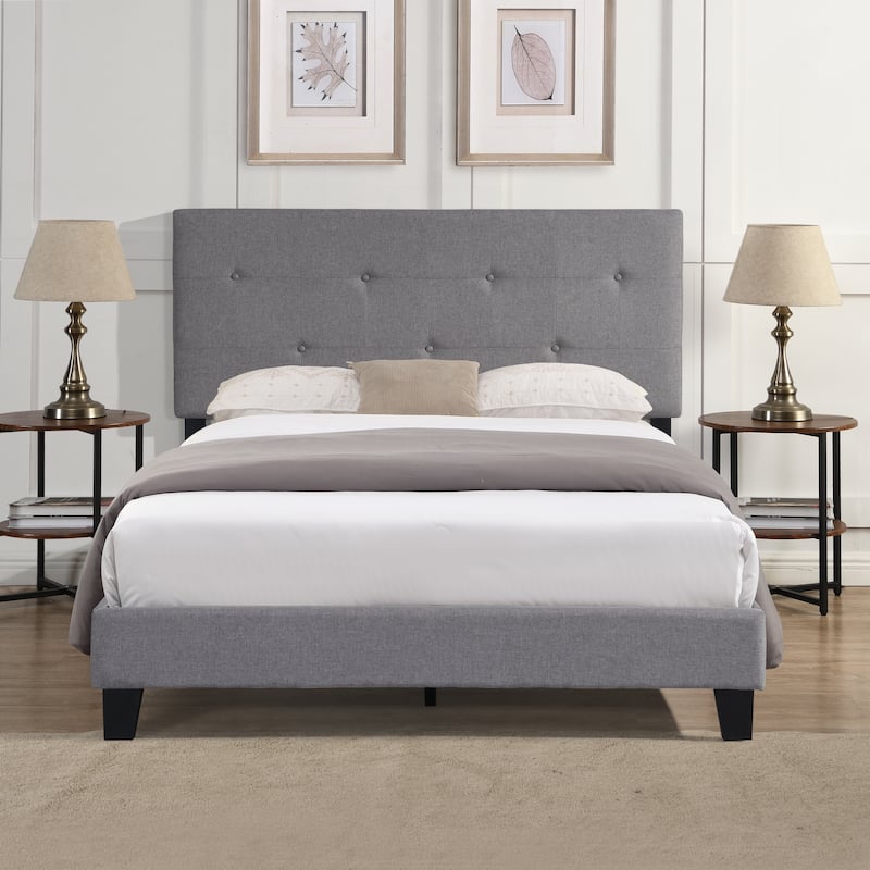 Queen Size Upholstered Platform Bed frame