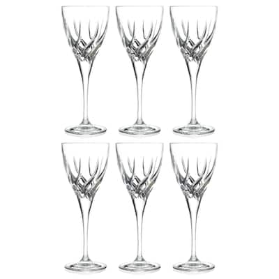 Majestic Gifts Inc. Glass Wine Goblets -6 Oz.-Set/6 - 7.75" x 3"
