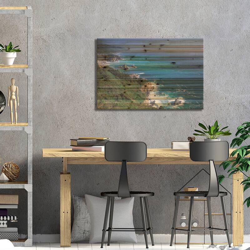 Big Sur Coast From Near Grimes Point, California Print On Wood by Tim Fitzharris - Multi-Color