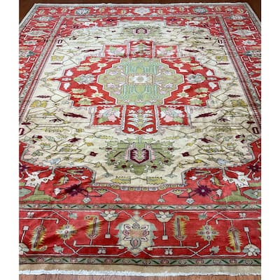 HERAT ORIENTAL Handmade 1960s Antique Serapi Wool Rug - 10' x 12'