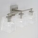 preview thumbnail 10 of 14, Lexi 3-light 23-inch Bath/ Vanity Fixture w/ Clear Fluted Square Glass