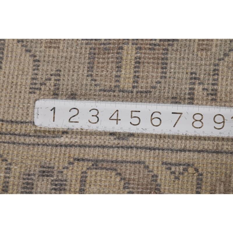 Green Floral Oushak Indian Area Rug Hand-Knotted Wool Carpet - 9'0" x 12'2"